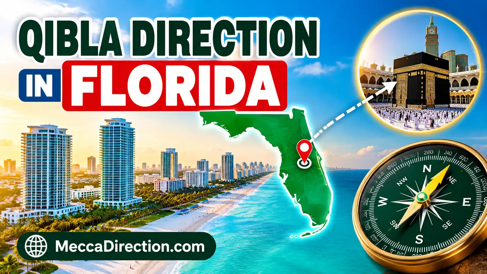 Qibla Direction in Florida | MeccaDirection